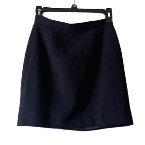 Limited America Dark Navy Blue 100% Wool A-Line Mini Skirt Size 4